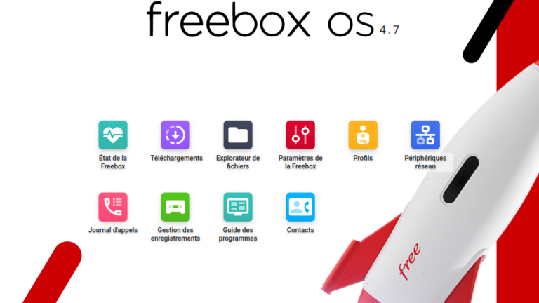 Panneau de l'interface de configuration de la Freebox
